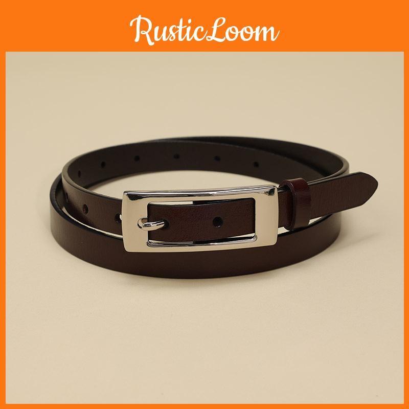 Leather Ladies Trendy Belt With Alloy Closure And Geometric Style For Business Outings And