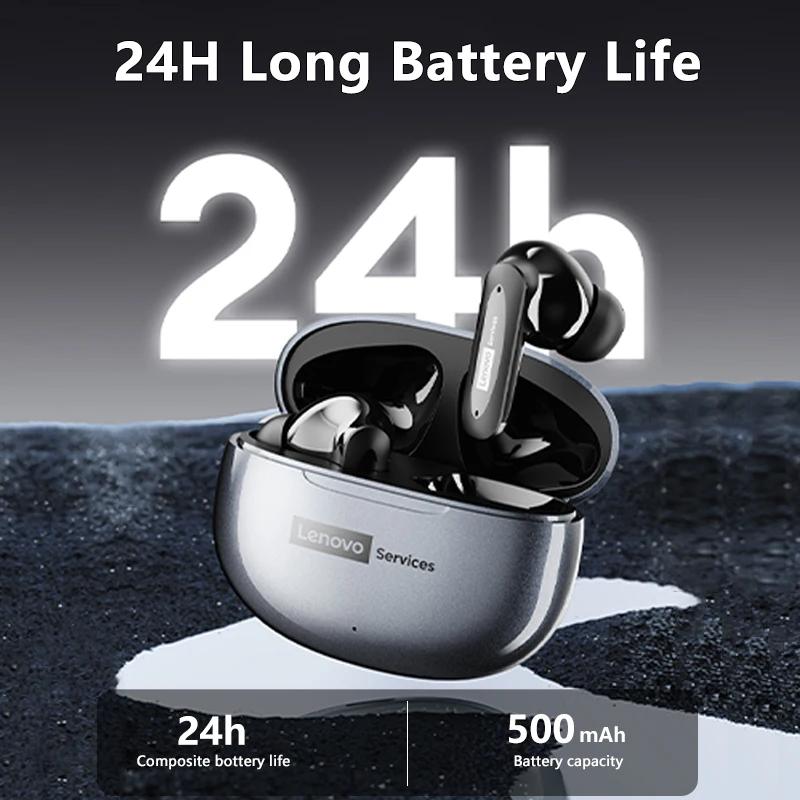 Original Lenovo LE202 Wireless Bluetooth 6.0 Earphones AI Call Noise Cancellation Sound Quality Headphone Long Battery Life Earbuds
