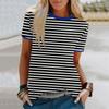 Striped T-Shirt Women Tees 3D Print Short Sleeve Comfortable Sportwear T Shirts