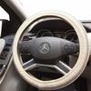 Car Steering Wheel Cover Pure Linen Non-Slip Anti-Sweat Car Handle Cover Plaid Neutral Round Ultra-Thin Steering Wheel