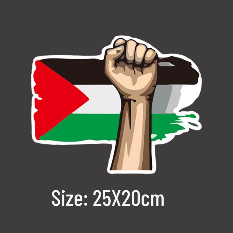 Palestine Flag Anti-War Support Decal: Creative Solidarity Slogan for Car or EV Windows