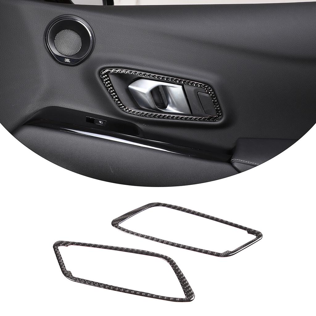 Interior Real Carbon Fiber Door Handle Frame Trim For Toyota Supra 19-24