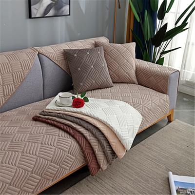 Winter Plush Thickening Sofa Cushion Non Slip Universal All Wrapped Cover Modern Simple Solid Wood