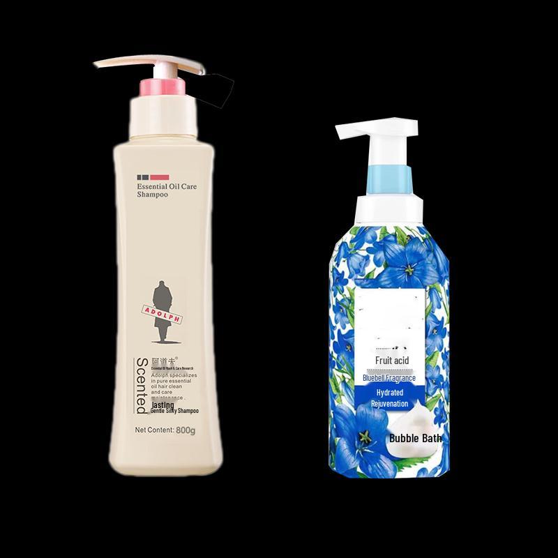 Adolph Gentle Silky Shampoo & Blue Wind Chime Shower Gel Set