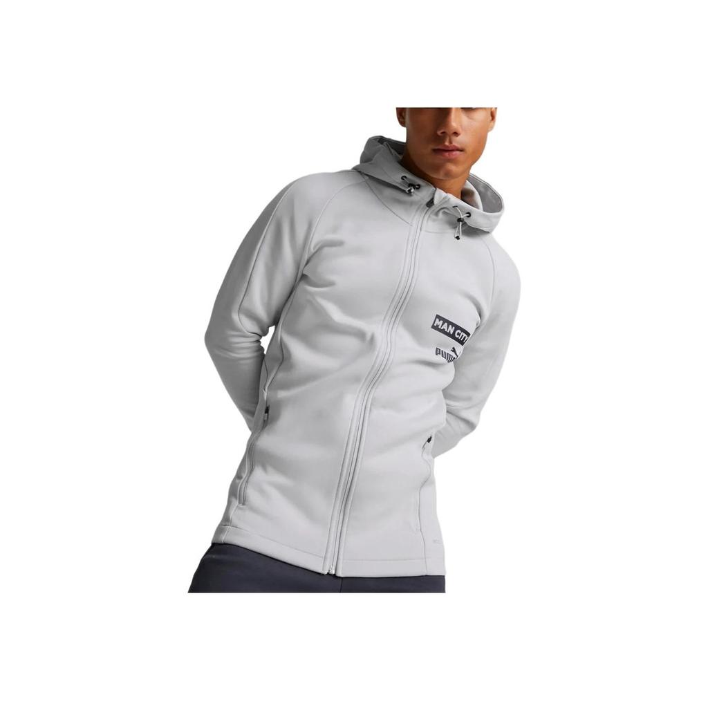 Puma Manchester City 22/23 Casual Comfortable Hooded Sports Jacket Men Jacket Gray Violet 767737-21