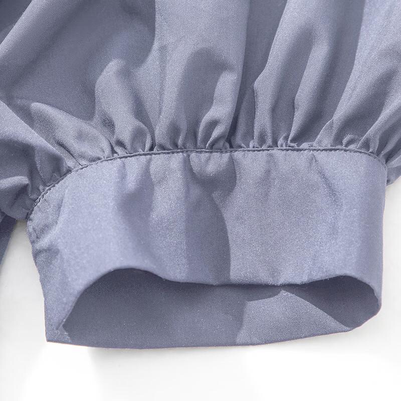 Women's Loose Fit Polo Blouse with Lantern Sleeves