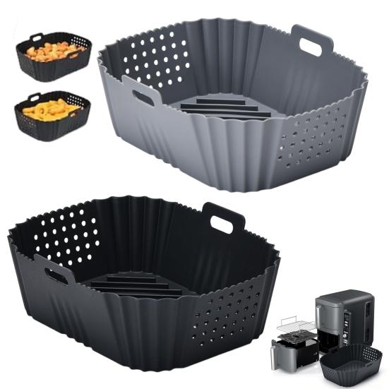 Silicone Air Fryer Liners for Ninja SL400UK Non-Stick Baking Tray Reusable Air Fryer Basket Kitchen Cooking Accessory