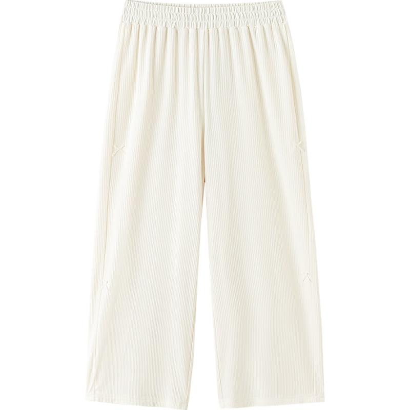 Balabala Girls' Straight-Leg Bow Detail Summer Pants