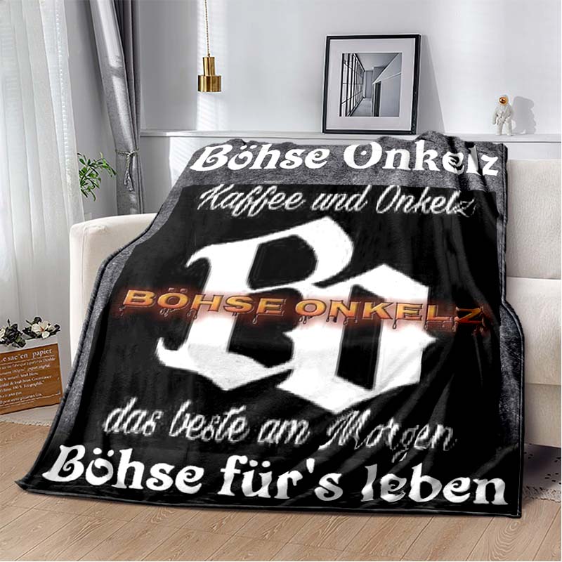 Bohse Onkelz Slogan Tedesco Teschio Ala Scudo Coperta di Flanella Banda Rock Coperta Plaid Fan Metal Camera da Letto Calda Copertura per Divano Tappetino