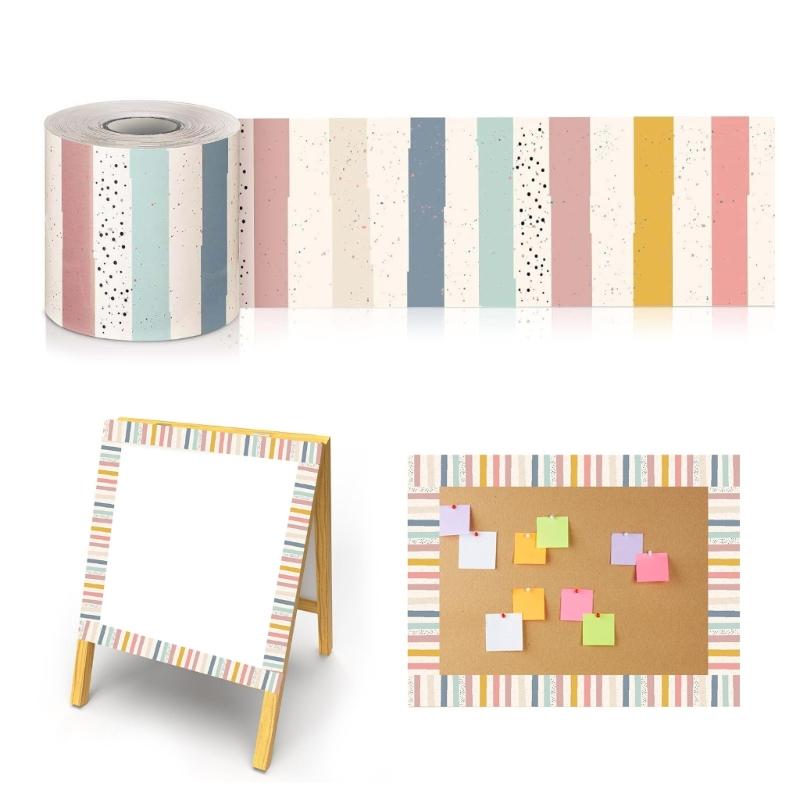 Bulletin Board Borders Colorful Border Trim Stripes Bulletin Board Border Classroom Borders for School Decorations