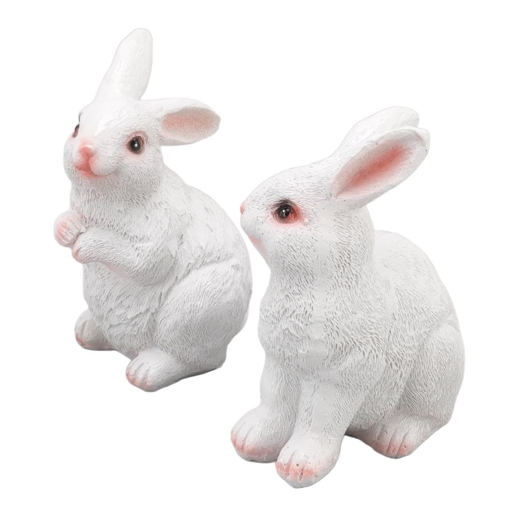 Ein Paar Gartenstatuen Hase Kunstharz Outdoor Handwerk Skulptur für Zuhause Terrasse