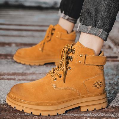 Moda 2024 Outdoorowe Klasyczne Żółte Skórzane Buty Trekkingowe Męskie Wodoodporne Męskie Buty Motocyklowe Sneakersy Buty Myśliwskie Pustynne Buty do Kostki