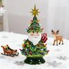 Lighted Up Santa Christmas Tree Decor 11 Inch Resin Old Man Christmas Tree Light with Multicolored Lights And Star Topper for Holiday Tabletop Decor