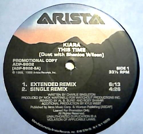 

12inch Record KIARA DUET SHANICE WILSON This Time ADP9802 Arista 1988 US SoulFunk Used