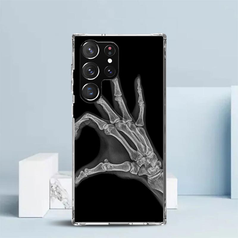 

Autumu X Ray Hand Bones Soft Cover for Samsung Galaxy S25 Edge S26 S24 S23 Ultra Phone Case S22 S21 Plus S20 FE Print Pattern Sh Samsung S25 Edge