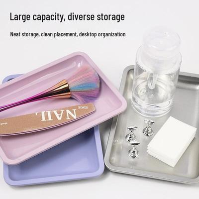 Vassoio Multifunzionale in Acciaio Inossidabile per Nail Art e Gioielli - Organizer da Scrivania Stile Nordico