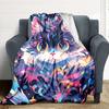 1pc Colorful Cat Blanket, Lightweight Flannel Throw Blanket for Sofa, Bed, Travel, Camping, Living Room, Office, Couch, Chair, and Bed