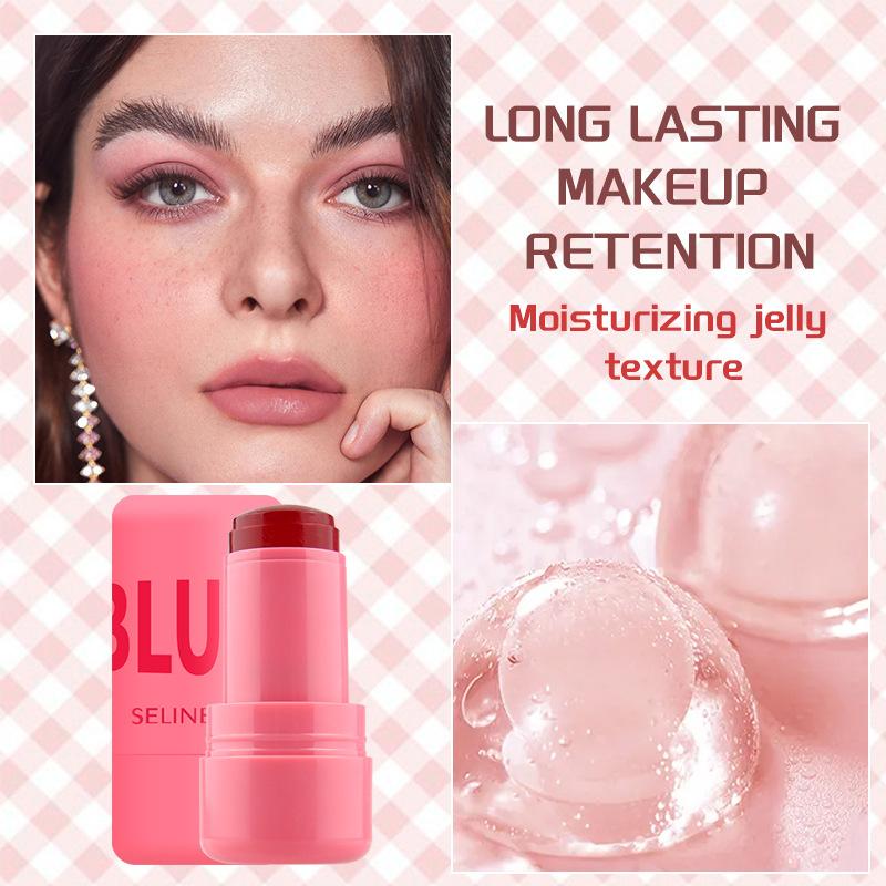SELINE GIRL Warm Lip and Cheek Jelly Blush Grooming Brightening Color Lip Gloss Stick Premium Blush Balm