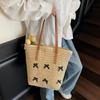 Yogodlns Summer Beach Large Capacity Tote Bag Women Shoulder Bag Handmade Woven Top-Handle Bags Raffia Boho Women Bag