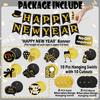 JOJO FLY New Years Eve Party Decorations Kit, Happy New Year Banner, Black and Gold Hanging Swirls for Happy New Year Decorations 2026, NYE
