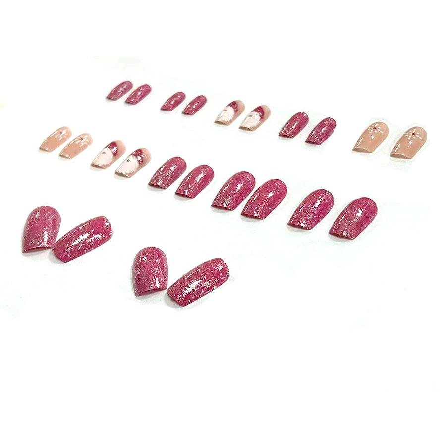 Best-Selling European Christmas Nail Art: Santa Claus & Plum Blossom Design, Whitening Wearable Tips (24 Pieces)