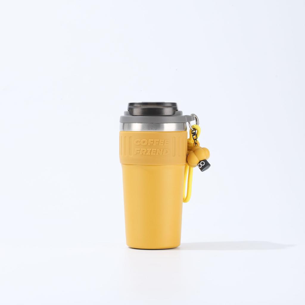 630ml 304 Stainless Steel Insulated Cup with Large Capacity for Home Office Coffee Cup and Double Drinking Cup with Lifting Rope