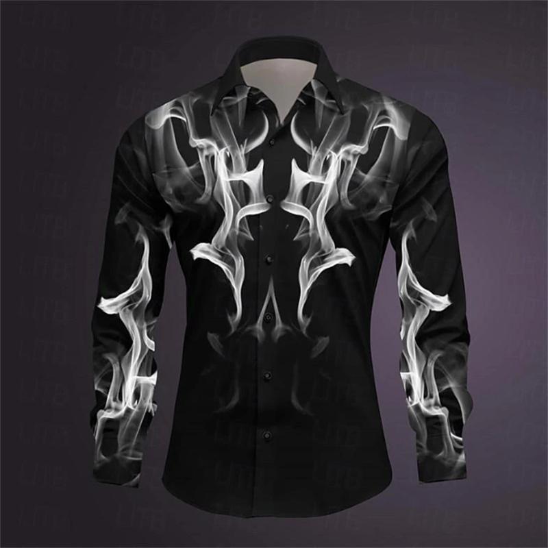 Men's Shirt Pattern Shirt Outdoor Street Long Sleeved Printed Clothing Fashion Street Clothing Designer Casual Breathable