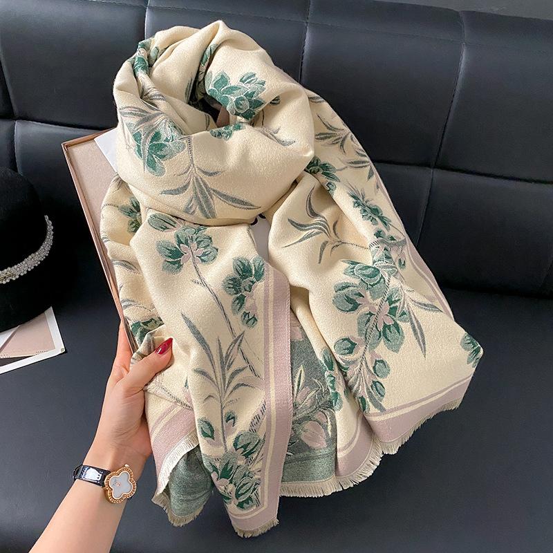 High-end scarf women's winter imitation cashmere for elders, mother-in-law shawl, outer shawl warm scarf new