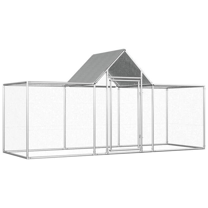 Chicken Coop - vidaXL - 3 X 1 X 1.5 M - Galvanized Steel - Water Resistant - Lockable Door