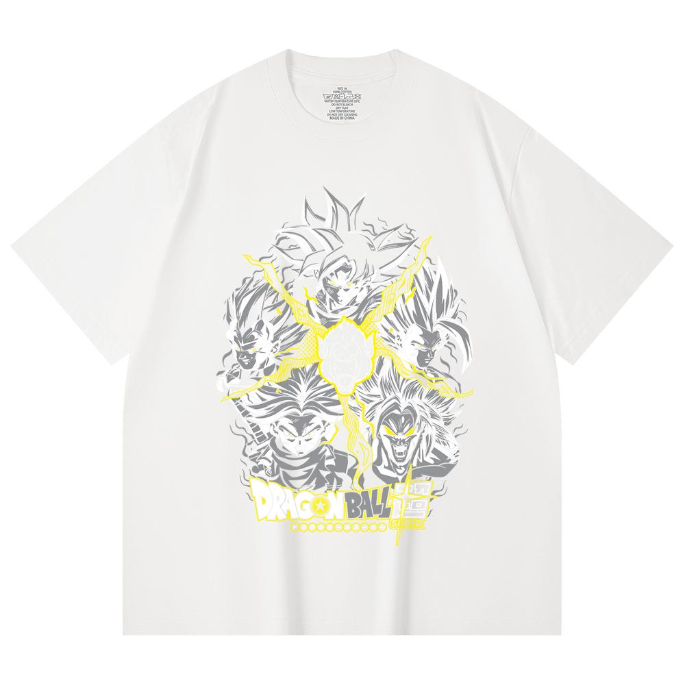 230 Gsm 100% Cotton Dragon Ball V49 Super Saiyan Print Unisex Heavy Cotton T Shirt