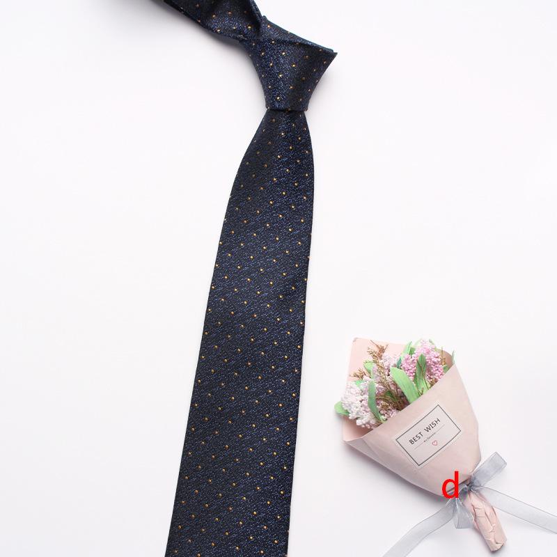 Navy Blue Series Oblique Striped Tie Men'S Business Flower 8Cm Polyester Silk Tie
