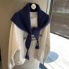 Literary Triangle Scarf Shawl Autumn And Winter Outer Scarf Hanging Spike Multi-Functional Scarf Scarf Neck Vest Versatile Triangle Scarf