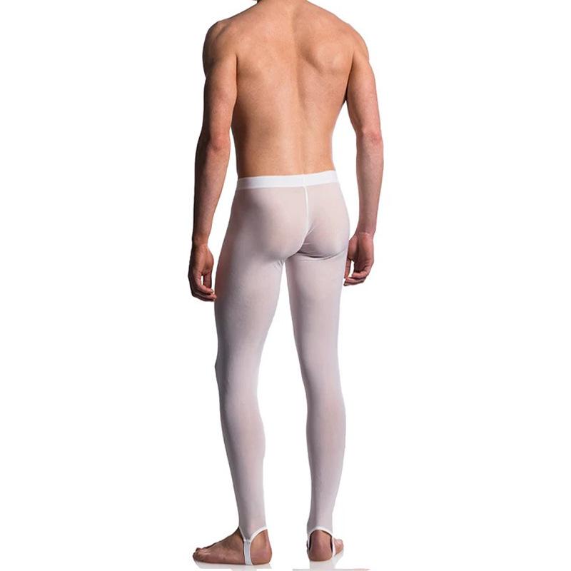 Męskie ultracienkie, wysoce elastyczne spodnie bazowe ze strzemionami i wiązaniami do biegania