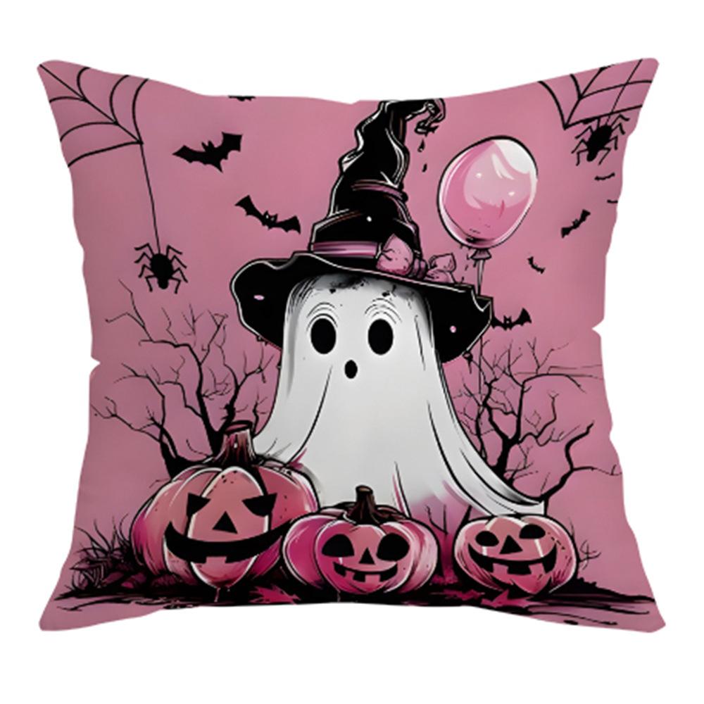 

New Pink Halloween Trick or Treat Ghost Decorative Cushion Pillow Cover 45*45cm