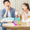 K12 Bluetooth speaker karaoke machine portable speaker system with 2 wireless microphones family family singing children's gif