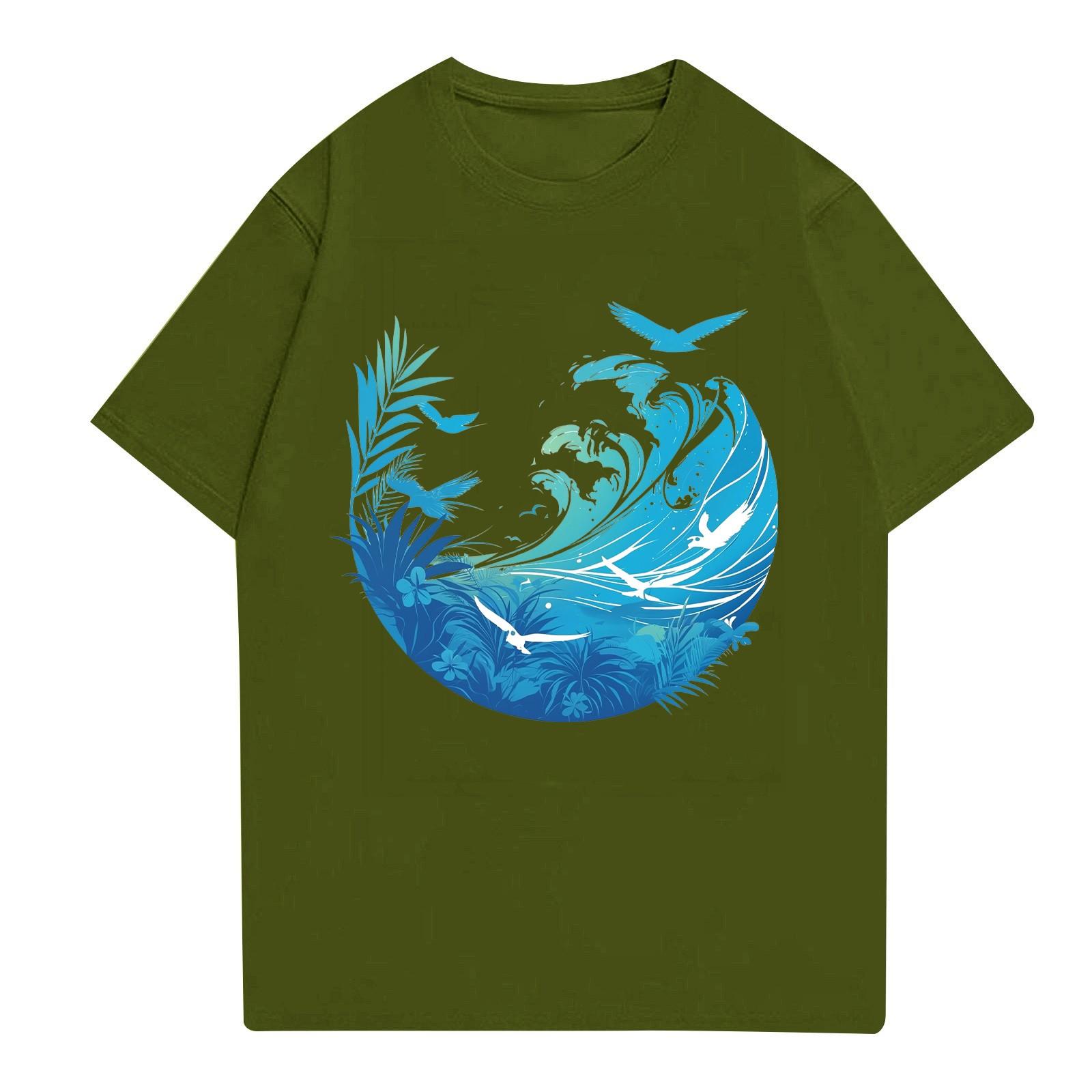 

Мужская рубашка с воротником-стойкой и коротким рукавом, свободная рубашка для отдыха и отдыха, мужская L армия зеленый