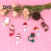 2Pcs Christmas Silicone Straw Cap 10mm Reusable Dust-Proof Straw Topper for Cup Party Decor Santa Claus Snowman Elk Christmas Tree Bells Straw Tips