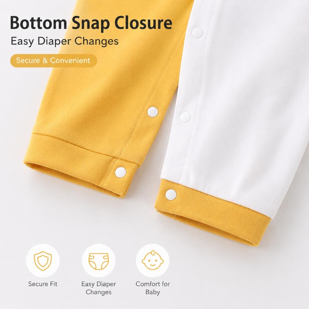 Body de Algodón Peinado para Bebé Manga Larga Mono Infantil Pelele de Animal Unisex Ropa Interior Térmica Cierre con Corchetes Suave Onesie para Recién Nacido Invierno Conjunto Cálido