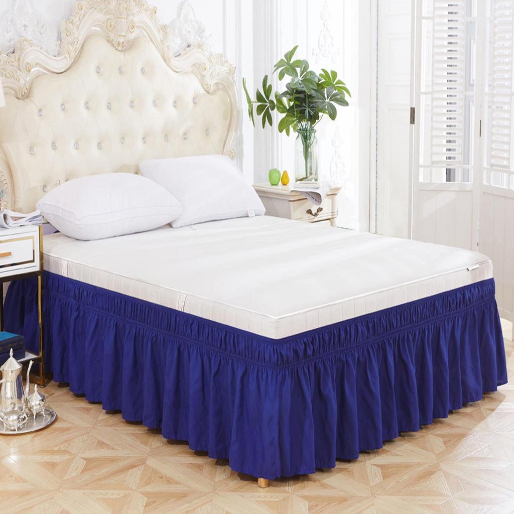 Elastic Solid Color European and American Style Bed Skirt