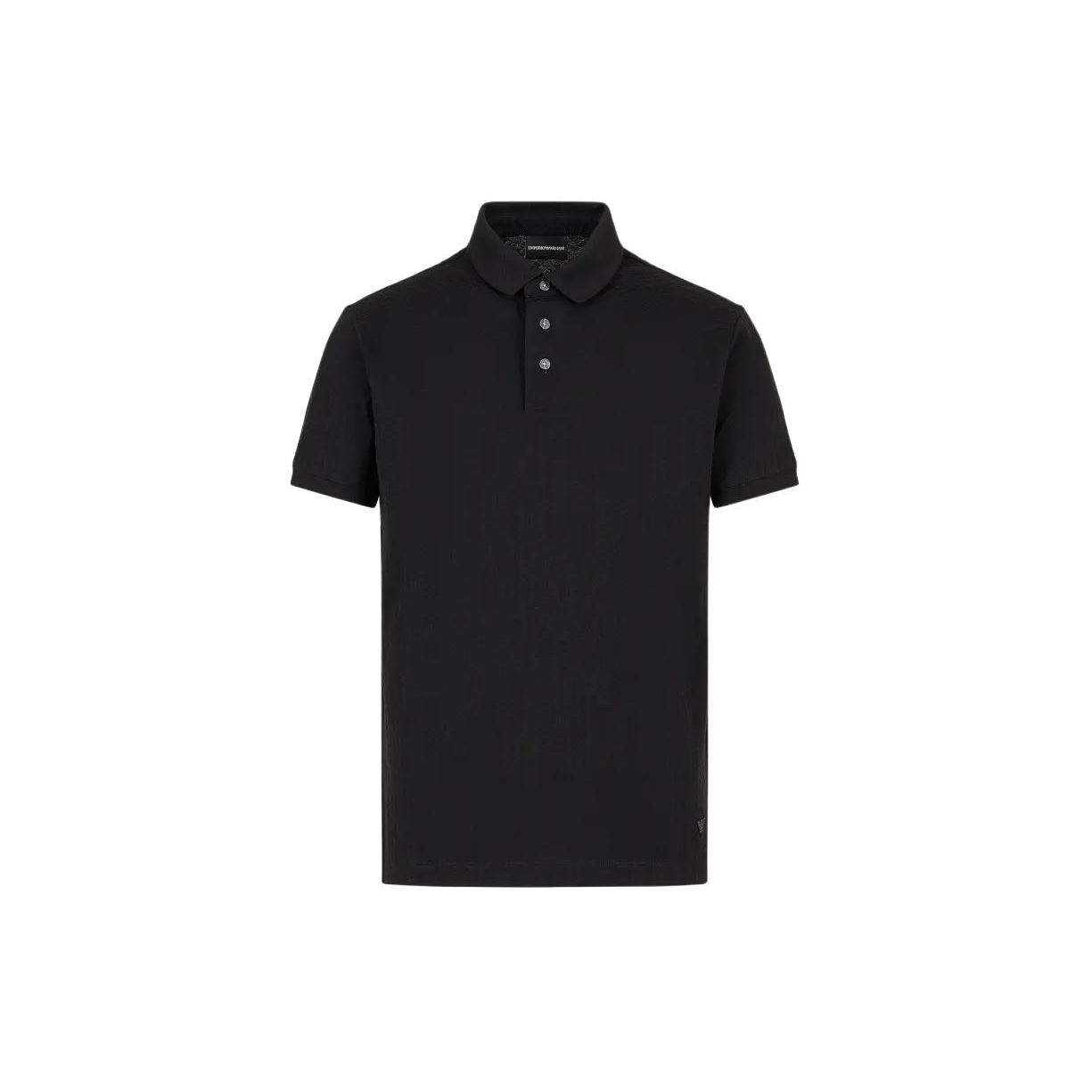 Emporio Armani Solid Color Polo Collar Straight Fit Short Sleeve Polo Shirt Men tops Black 3D1FM2-1JGYZ-F016 XS