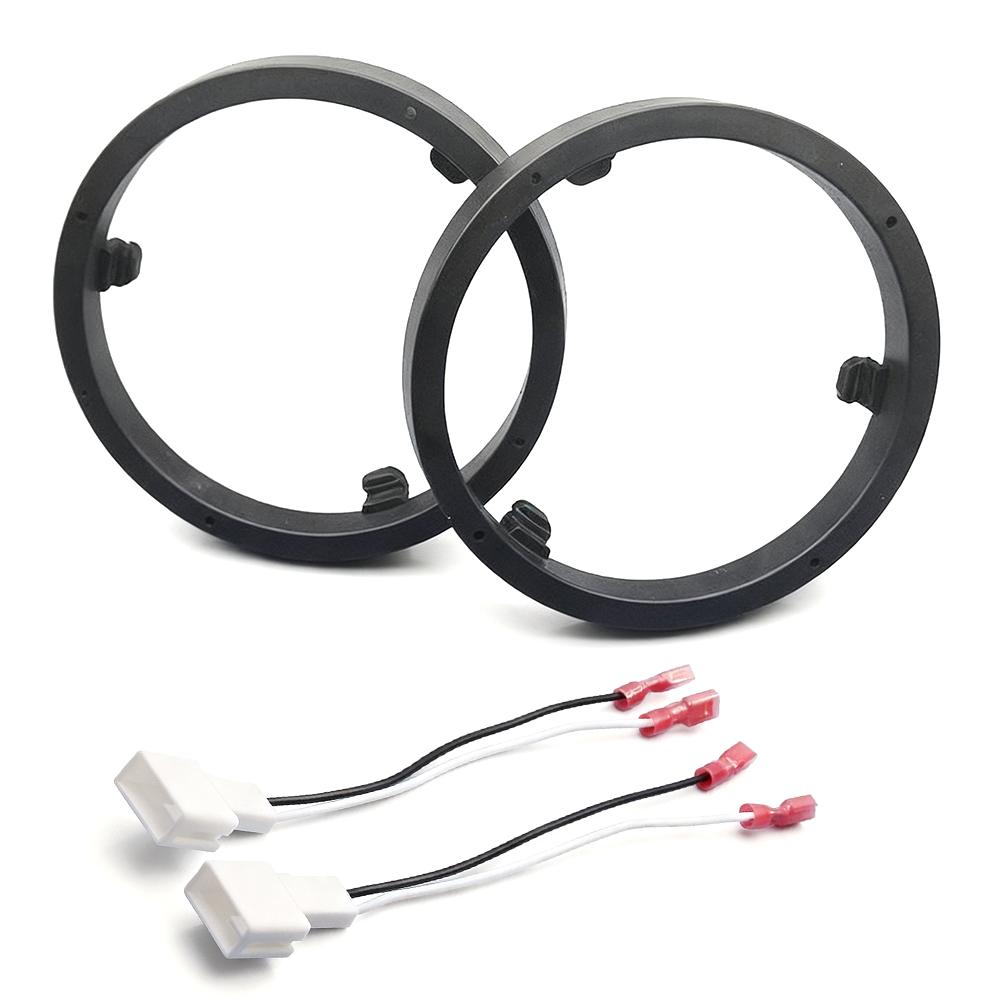 

2pcs Car 6.5 Speaker Mount Pad Ring Spacer Washer Bracket Car Sub Woofer Midrange Horn Harness Plug Adapter Base for Mitsubishi