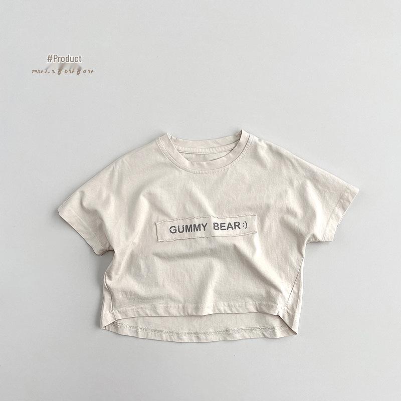 Charming Children's Short-Sleeve T-Shirt - Boys' Casual Fit, Girls' Stylish Japanese & Korean Design