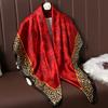 110cm Large Shawl Silk Square Scarf for Women Luxury Print Hijab Bandana Muslim Headband Wrap Beach Stoles Foulard Echarpe 2023