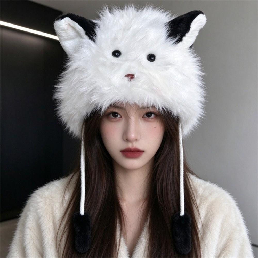 Ear Protection Plush Beanie Warm Earmuff Hat Cute Winter Hat for Women
