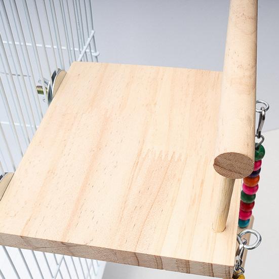 Yousheng Parrots Swing Toy Wood Platform Colorful Beads Cage Toy Bird Perch Hanging Swing Toy with Bells Cage Accessories