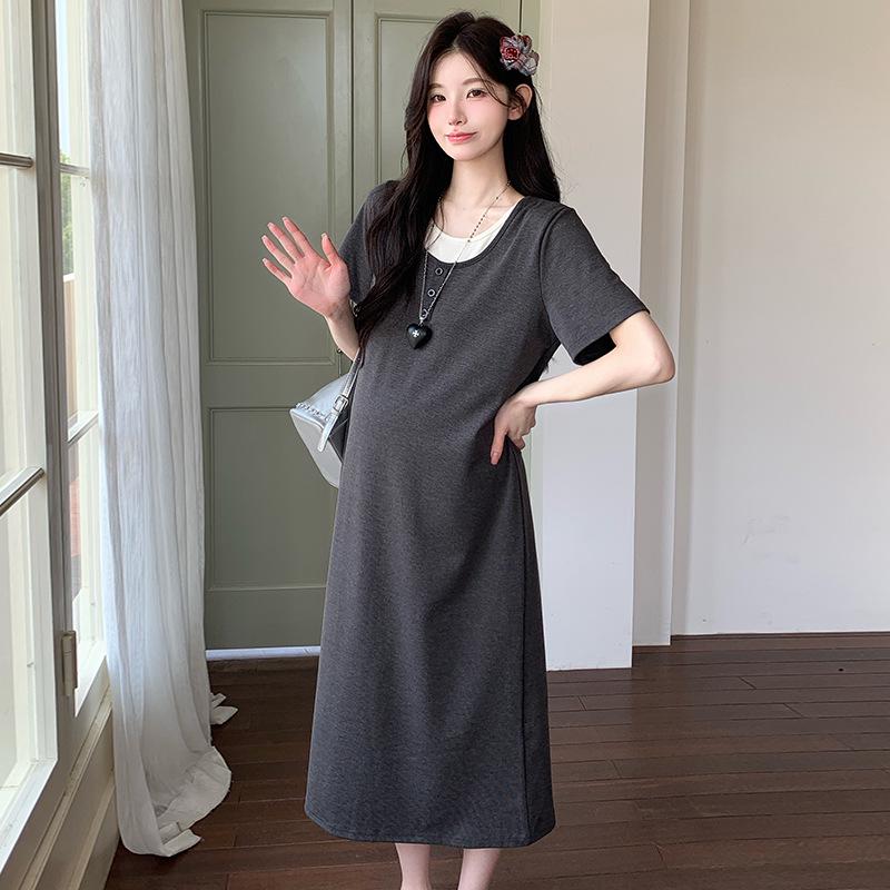 2026 Summer Maternity Slimming Ice Silk Two-Piece Dress 2XL