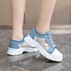 fashion Women Shoes Fashion Summer Casual Shoes Cutouts Lace Canvas Hollow Breathable Platform Flat Shoes Woman Sneakers