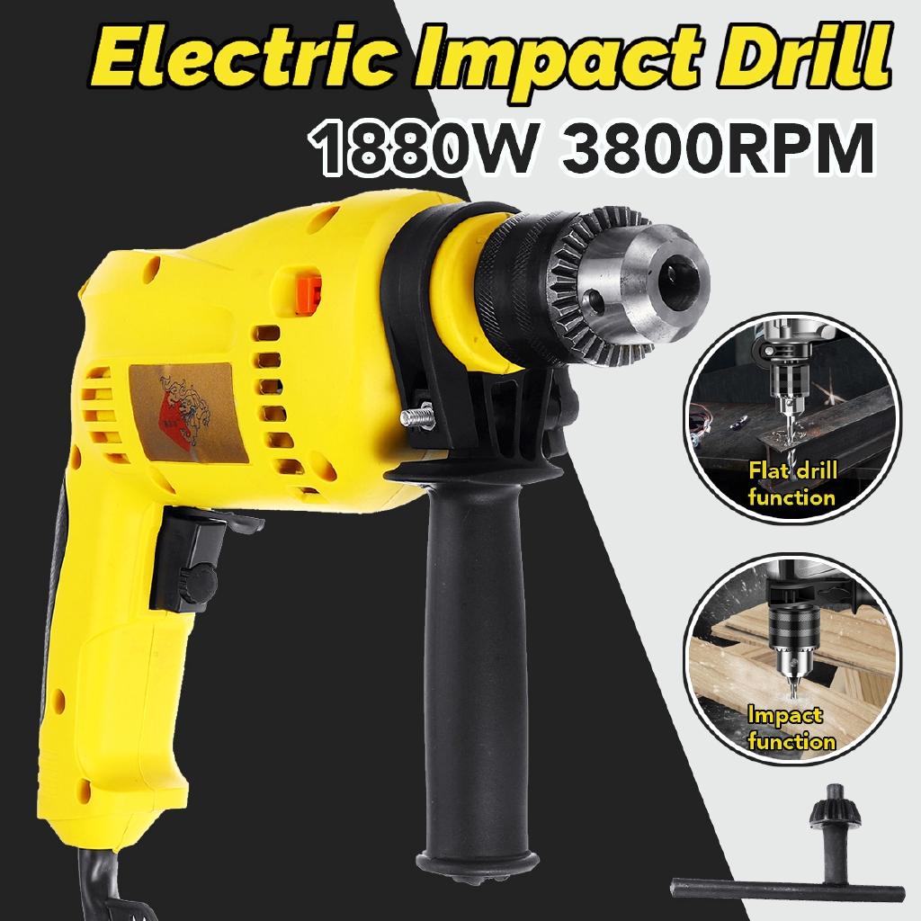 13MM Brushless Motor Electric Handheld Impact Drill Hammer Drill Impact Drill Multi-function Torque Driver Tool 1880W