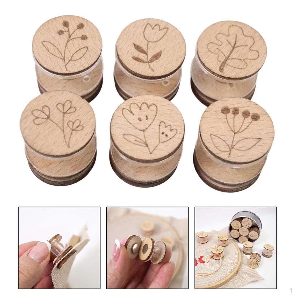 6 Stk Broderitråd Organisering Parkering Spole Bærbar Håndarbeid Kunst Korssting Solid