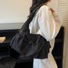 Popular In Russia Pleated Shoulder Bag Large Pocket Zippered Nyl Crossbody Bag Versatile Multi-pocket Casual Commuter Tote Bag